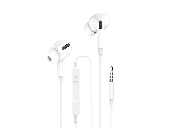 Techancy TD8036 kabelgebundene Kopfhörer mit 3,5-mm-Klinkenanschluss und Mikrofon, weiß