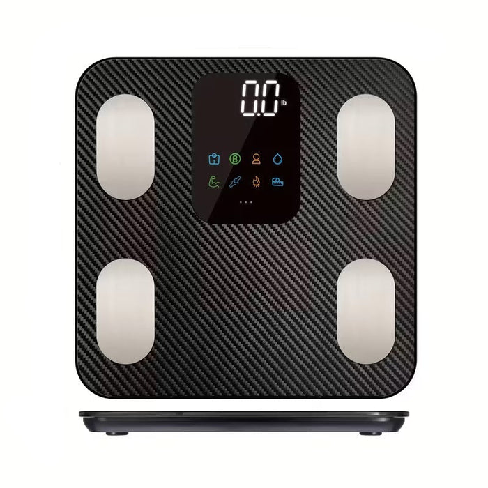 Pèse-personne numérique noir 181 kg avec écran LED et plateau antidérapant