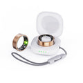 Gold smart fitness ring with charging case