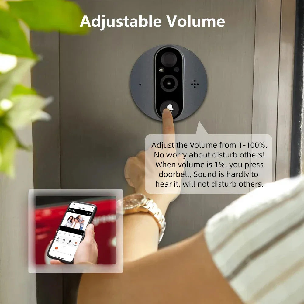 Intelligenter digitaler WLAN-Türspion mit Kamera und Klingel