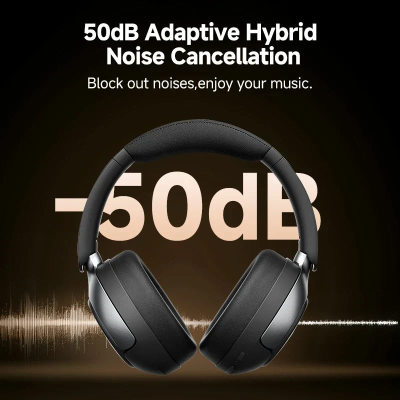 Black wireless over-ear headphones