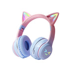 Bluetooth-Kopfhörer mit Katzenohren, blau
