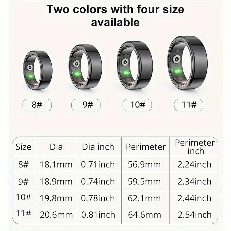 Stainless steel smart fitness ring