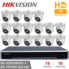 Hikvision 8-MP-IP-Videoüberwachungsset mit DS-2CD2385G1-I Kamera