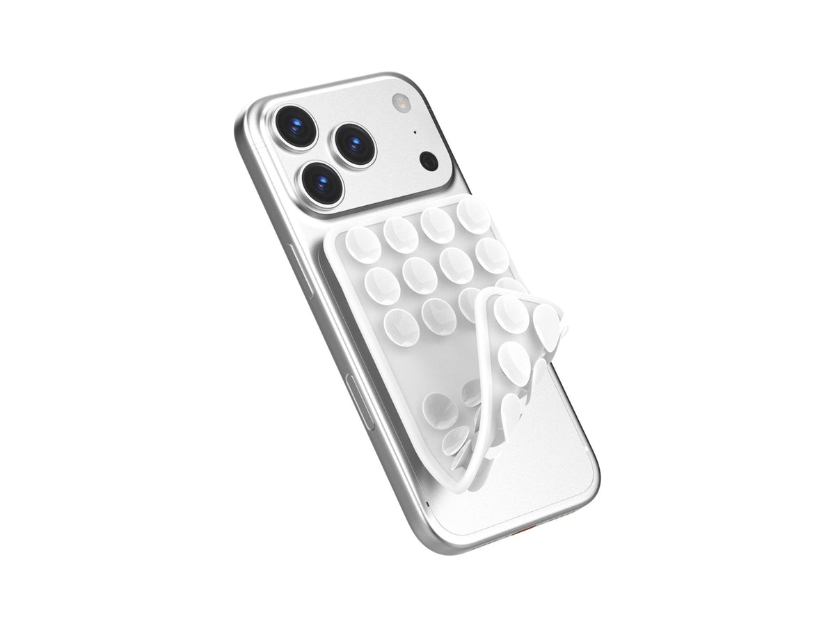 Techancy TZ6303 Silikon-Ständer mit Saugnäpfen für Handy und Tablet, weiß